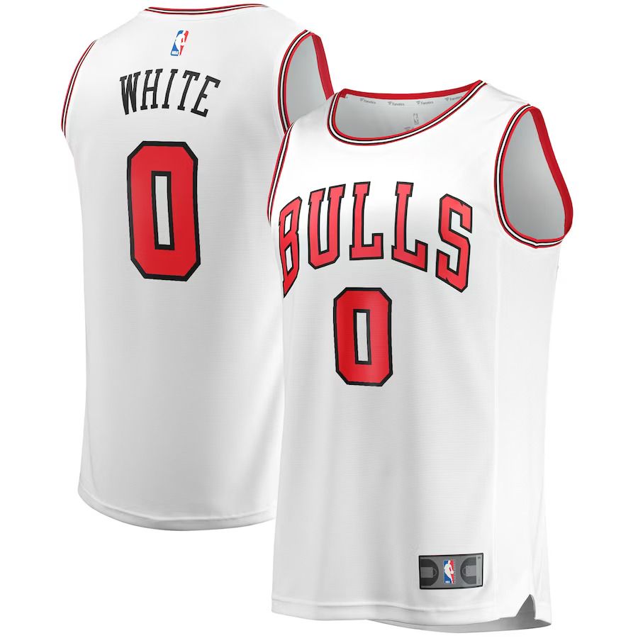 Men Chicago Bulls #0 Coby White Fanatics Branded White Fast Break Replica Player NBA Jersey